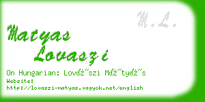 matyas lovaszi business card